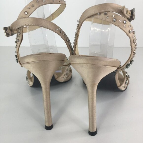 Versace Heel Sandals Ankle Strap Crystals Size 39 - Picture 5 of 10